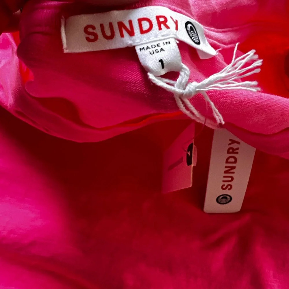 NWT Sundry Puff Sleeve T-Shirt Mini Dress Pink Size S (Anthropologie) - Picture 5 of 7